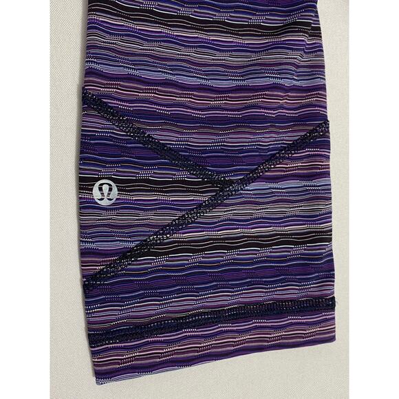 Lululemon Cropped Yoga Leggings Women’s Size 8 – lil9 Purple Stripe - Picture 10 of 11